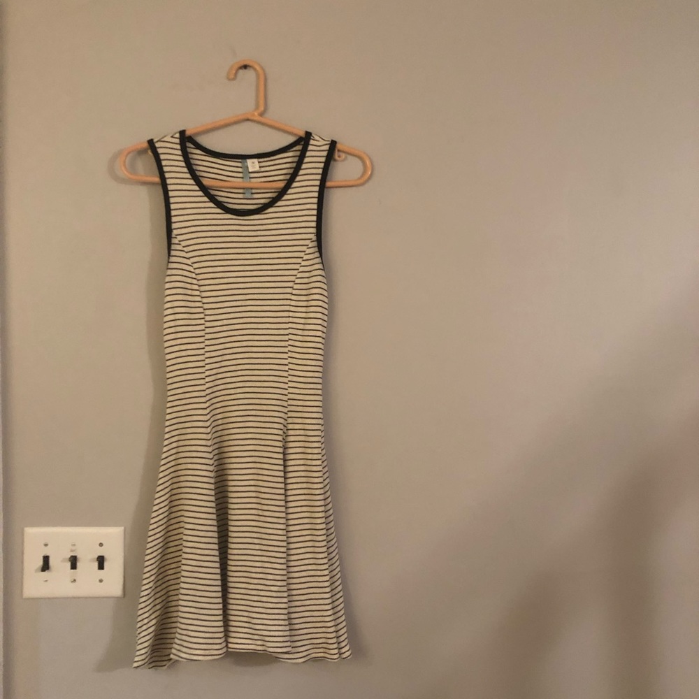 Black and white striped dress